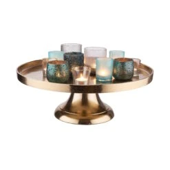 Deko-Teller Mit Fuß Ø50cm BANQUET In Gold -Garten - Balkon Store butlers deko teller mit fuss o50cm banquet in gold 5