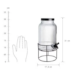 Getränkespender Mit Ständer 2 Tlg. FOUNTAIN In Transparent-Schwarz -Garten - Balkon Store butlers getrankespender mit stander 2 tlg fountain in transparent schwarz 3