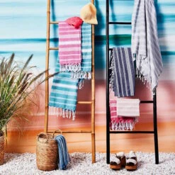 Hamamtuch L 170 X B 90cm SURFSIDE In Blau 12 Hamamtuch L 170 X B 90cm SURFSIDE In Blau -Garten - Balkon Store butlers hamamtuch l 170 x b 90cm surfside in blau 4