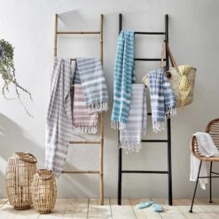 Hamamtuch L 170 X B 90cm SURFSIDE In Türkis -Garten - Balkon Store butlers hamamtuch l 170 x b 90cm surfside in turkis 1