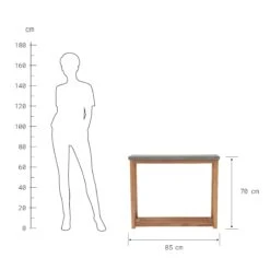 Konsole Mit Zementplatte CONCRETE In Natur-Grau -Garten - Balkon Store butlers konsole mit zementplatte concrete in natur grau 3