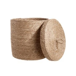 Korb Mit Deckel Ø35cm RUSH ROPE In Natur -Garten - Balkon Store butlers korb mit deckel o35cm rush rope in natur 3