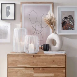 Laterne Höhe 25cm COCOON In Weiß -Garten - Balkon Store butlers laterne hohe 25cm cocoon in weiss 1