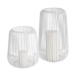 Laterne Höhe 25cm COCOON In Weiß -Garten - Balkon Store butlers laterne hohe 25cm cocoon in weiss 4