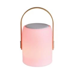 LED Leuchte Mit Bluetooth® Und Farbwechsel SOUND LOUNGE In Weiß-Hellbraun -Garten - Balkon Store butlers led leuchte mit bluetooth r und farbwechsel sound lounge in weiss hellbraun 4