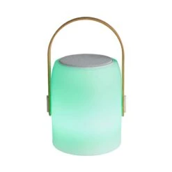 LED Leuchte Mit Bluetooth® Und Farbwechsel SOUND LOUNGE In Weiß-Hellbraun -Garten - Balkon Store butlers led leuchte mit bluetooth r und farbwechsel sound lounge in weiss hellbraun 5