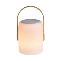 LED Leuchte Mit Bluetooth® Und Farbwechsel SOUND LOUNGE In Weiß-Hellbraun -Garten - Balkon Store butlers led leuchte mit bluetooth r und farbwechsel sound lounge in weiss hellbraun 7