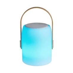 LED Leuchte Mit Bluetooth® Und Farbwechsel SOUND LOUNGE In Weiß-Hellbraun -Garten - Balkon Store butlers led leuchte mit bluetooth r und farbwechsel sound lounge in weiss hellbraun 8