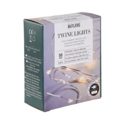 LED Lichterkette 50 Lichter Mit USB-Batteriefach TWINE LIGHTS In Transparent -Garten - Balkon Store butlers led lichterkette 50 lichter mit usb batteriefach twine lights in transparent 2