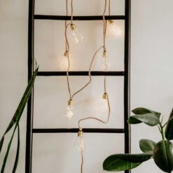LED Lichterkette Mit Naturseil 15 Lichter Und Stecker BULB LIGHTS In Natur -Garten - Balkon Store butlers led lichterkette mit naturseil 15 lichter und stecker bulb lights in natur 5