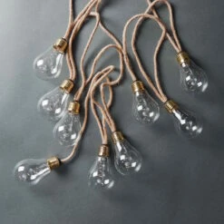 LED Lichterkette Mit Naturseil 15 Lichter Und Stecker BULB LIGHTS In Natur -Garten - Balkon Store butlers led lichterkette mit naturseil 15 lichter und stecker bulb lights in natur 6