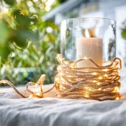 LED Outdoor-Lichterkette Naturseil 100 Lichter Mit Stecker FARMHOUSE In Natur -Garten - Balkon Store butlers led outdoor lichterkette naturseil 100 lichter mit stecker farmhouse in natur 4