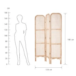 Paravent Aus Rattan L 120 X H 180cm BOHO LOUNGE In Natur -Garten - Balkon Store butlers paravent aus rattan l 120 x h 180cm boho lounge in natur 2