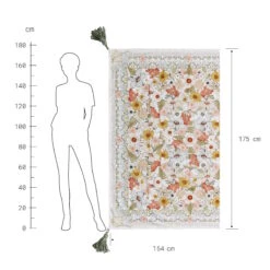 Picknickdecke L 175 X B 154cm BETWEEN FLOWERS In Creme 17 Picknickdecke L 175 X B 154cm BETWEEN FLOWERS In Creme -Garten - Balkon Store butlers picknickdecke l 175 x b 154cm between flowers in creme 3