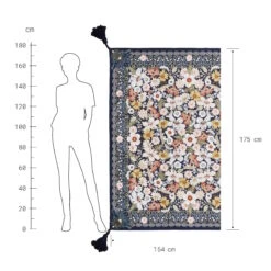 Picknickdecke L 175 X B 154cm BETWEEN FLOWERS In Dunkelblau 15 Picknickdecke L 175 X B 154cm BETWEEN FLOWERS In Dunkelblau -Garten - Balkon Store butlers picknickdecke l 175 x b 154cm between flowers in dunkelblau 3