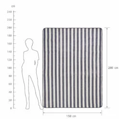 Picknickdecke Streifen L 150 X B 200cm WANDERLUST In Creme-Blau -Garten - Balkon Store butlers picknickdecke streifen l 150 x b 200cm wanderlust in creme blau 3