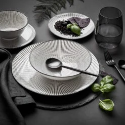 Schale Eckig 50ml DIM SUM In Schwarz-Weiß -Garten - Balkon Store butlers schale eckig 50ml dim sum in schwarz weiss 6