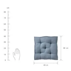 Sitzkissen L 40 X B 40cm SOLID In Blau -Garten - Balkon Store butlers sitzkissen l 40 x b 40cm solid in blau 3