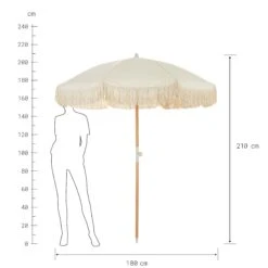 Strandschirm Mit Fransen Ø180cm BOHO LOUNGE In Creme -Garten - Balkon Store butlers strandschirm mit fransen o180cm boho lounge in creme 3