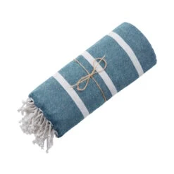 Strandtuch L 200 X B 180cm SURFSIDE In Blau -Garten - Balkon Store butlers strandtuch l 200 x b 180cm surfside in blau 5