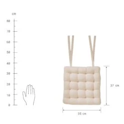 Stuhlkissen Mit Bändchen L 35 X B 37cm SOLID In Creme -Garten - Balkon Store butlers stuhlkissen mit bandchen l 35 x b 37cm solid in creme 2