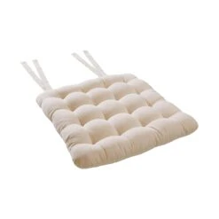 Stuhlkissen Mit Bändchen L 35 X B 37cm SOLID In Creme -Garten - Balkon Store butlers stuhlkissen mit bandchen l 35 x b 37cm solid in creme 3