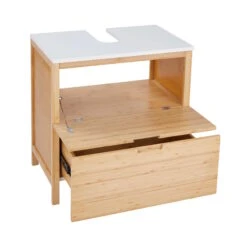 Waschbeckenunterschrank Mit Schublade WHITE SANDS In Natur-Weiß -Garten - Balkon Store butlers waschbeckenunterschrank mit schublade white sands in natur weiss 10