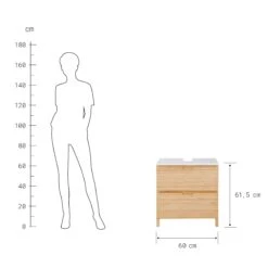 Waschbeckenunterschrank Mit Schublade WHITE SANDS In Natur-Weiß -Garten - Balkon Store butlers waschbeckenunterschrank mit schublade white sands in natur weiss 3