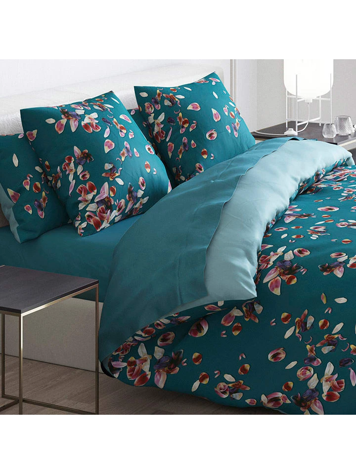 Cacharel Satin-Bettwäsche-Set "Aurore" In Petrol 4 Cacharel Satin-Bettwäsche-Set "Aurore" In Petrol – Bild 2