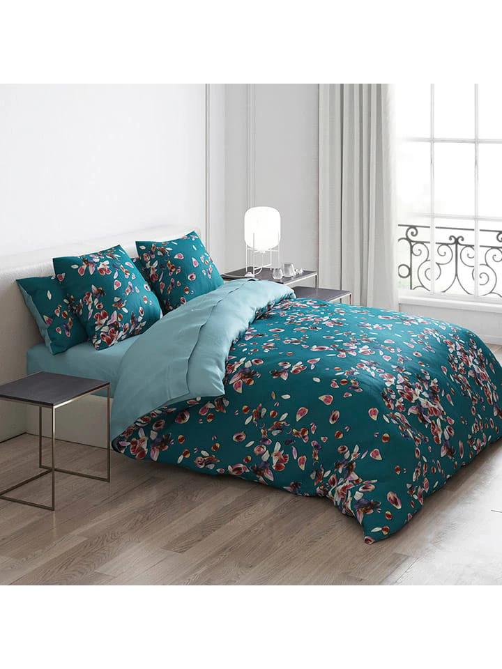 Cacharel Satin-Bettwäsche-Set "Aurore" In Petrol 3 Cacharel Satin-Bettwäsche-Set "Aurore" In Petrol