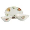 CreaTable Flora Orchard Geschirrset Servier Set 3 Teilig In Weiß -Garten - Balkon Store creatable creatable flora orchard geschirrset servier set 3 teilig in weiss