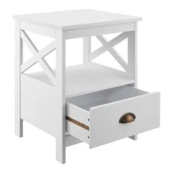 Beistelltisch Larsmo In Weiß (H)54cm (B)40cm (T)35cm 12 Beistelltisch Larsmo In Weiß (H)54cm (B)40cm (T)35cm -Garten - Balkon Store en casa beistelltisch larsmo in weiss h 54cm b 40cm t 35cm 3