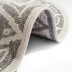 In- Und Outdoor Wendeteppich Rund Lilja Grau -Garten - Balkon Store freundin home collection in und outdoor wendeteppich rund lilja grau 2