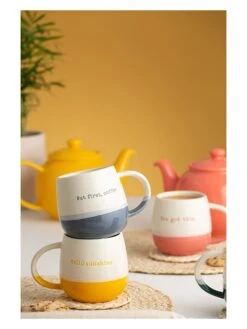 Tasse "Hello Sunshine" In Weiß/ Gelb - 350 Ml -Garten - Balkon Store priceandkensington tasse hello sunshine in weiss gelb 350 ml 2
