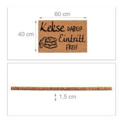 Fußmatte Kekse Dabei? Eintritt Frei! In Natur/Schwarz - 40 X 60 Cm 12 Fußmatte Kekse Dabei? Eintritt Frei! In Natur/Schwarz - 40 X 60 Cm -Garten - Balkon Store relaxdays fussmatte kekse dabei eintritt frei in natur schwarz 40 x 60 cm 3