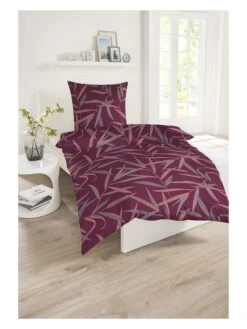 Schiesser Renforcé-Bettwäsche-Set "Lia" In Lila -Garten - Balkon Store schiesser renforce bettwasche set lia in lila 1