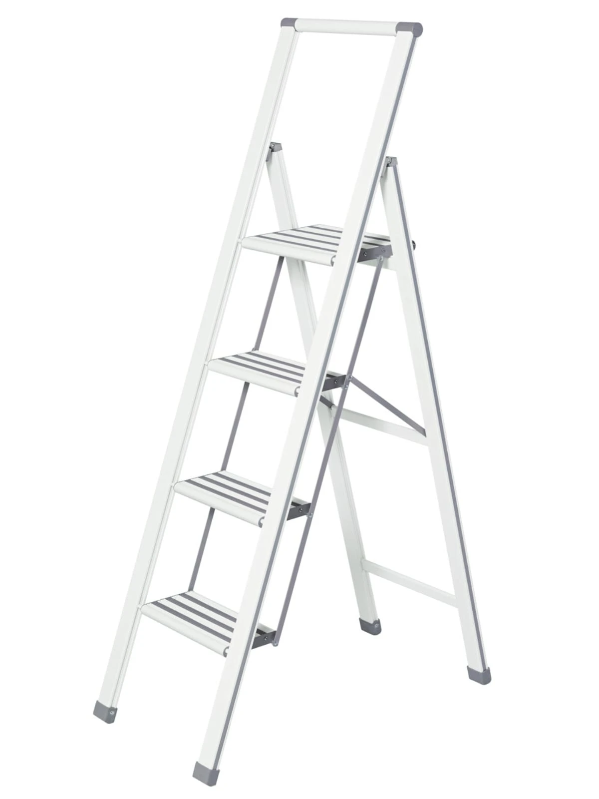 Wenko Alu-Design Klapptrittleiter 4-stufig Weiß In Weiß 13 Wenko Alu-Design Klapptrittleiter 4-stufig Weiß In Weiß – Bild 11