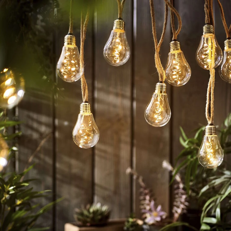 Garten - Balkon Store -Garten - Balkon Store butlers led lichterkette 10 lichter mit naturseil and usb batteriefach bulb lights in natur 5 768x768 1